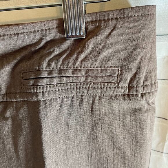 Anthro Elevenses Brown Nylon Blend Trousers Sz 8 - Picture 5 of 6